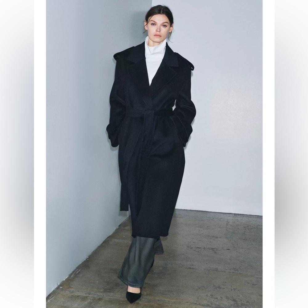 ZARA LONG WOOL BLEND COAT ZW COLLECTION LIMITED EDITION - Picture 4 of 15